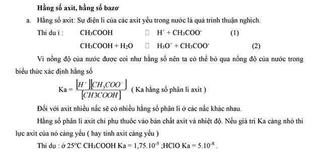 Hằng số axit
